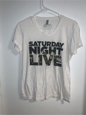 Saturday Night Live White Graphic Tee - Women American Apparel